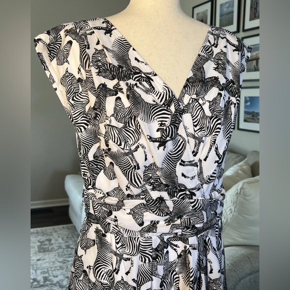 eShakti Zebras Zebra Animal Print Surplice Maxi Dress Size Large 14 - Picture 6 of 10